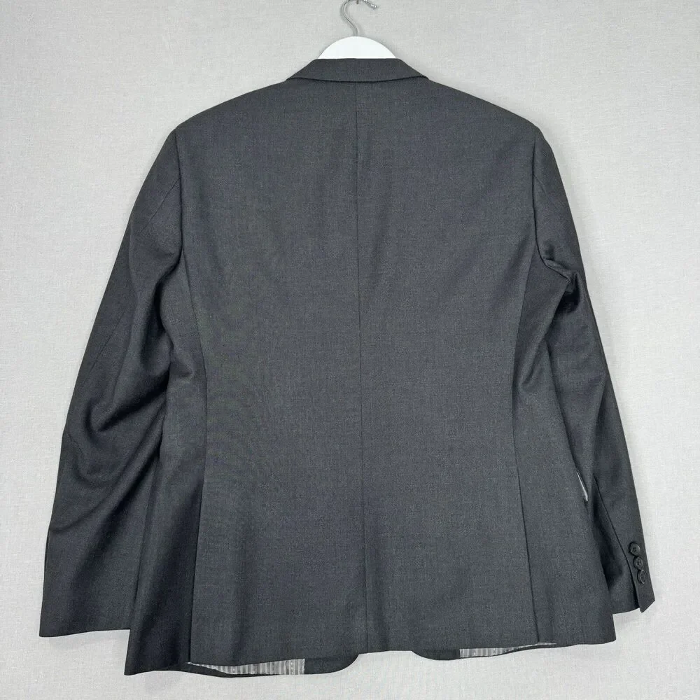 Giorgio Fiorelli Mens Suit Jacket 40 Charcoal Gray Euro Slim‎ Fit Blazer Formal